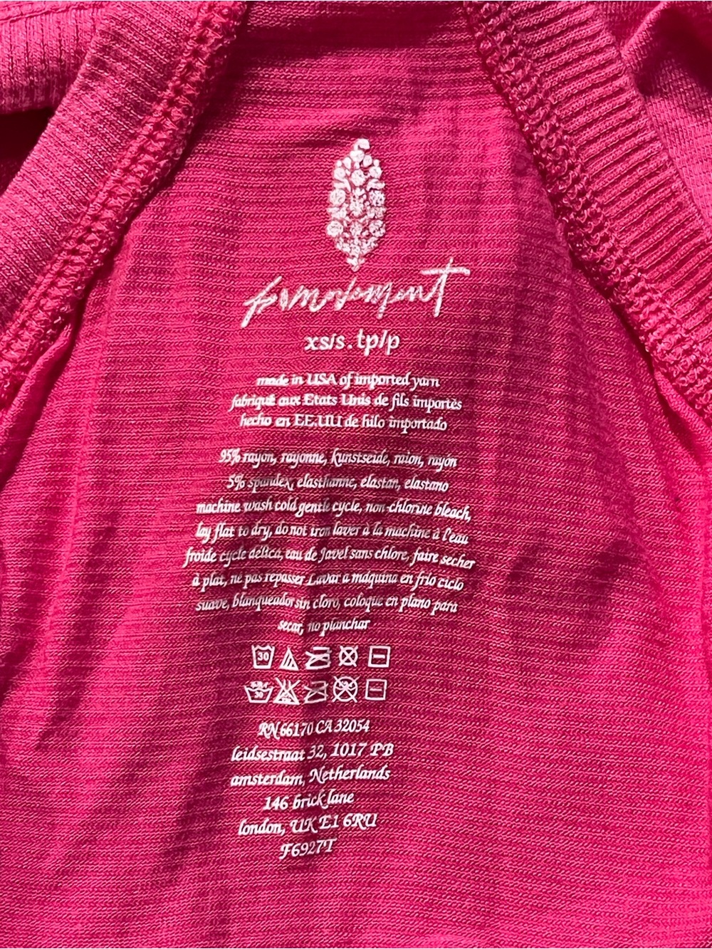 Free People Movement Womens XS S Hot Pink Flowy Racerback Tank Top Activewear FP - Picture 9 of 9